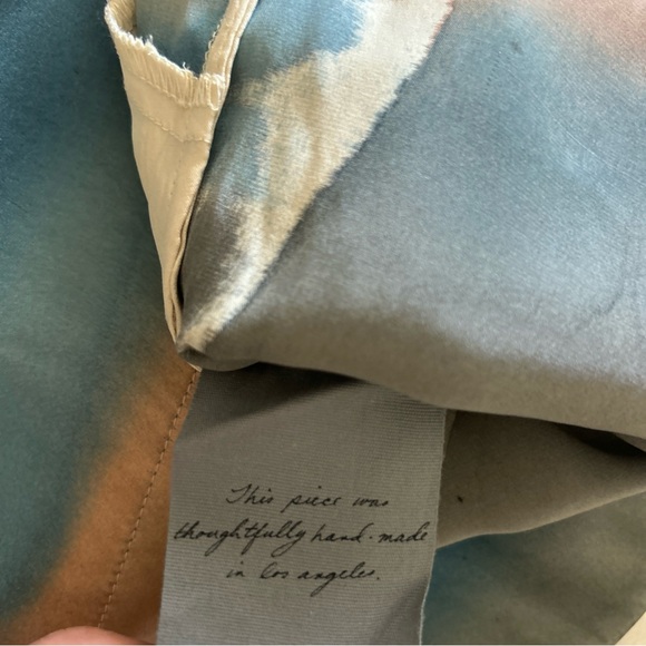 Raquel Allegra Silk Water Color Striped Print Mini Dress Women's Sz 0 Artsy - Picture 10 of 11